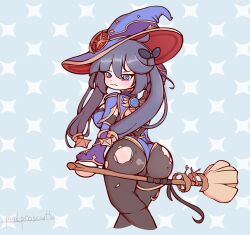 1girls artist_name ass ass breasts broom broom_riding broomstick cameltoe clothed clothing compass damaged_clothes female genshin_impact hat headwear long_hair mona_(genshin_impact) pinkprosciutto ripped_clothing ripped_clothing solo solo_female solo_focus torn_clothes torn_clothing witch_broom witch_hat