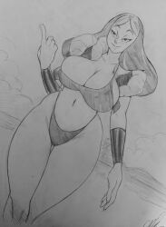 big_ass big_breasts big_butt bikini cleavage cosplay gogeta_(cosplay) mature_female milf oddabellatay pencil_(artwork) priyanka_maheswaran sketch steven_universe thick_thighs todd_l._milhouse toddabella vest