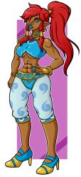 1girl 1girls abs bimbo blue_lipstick bracelet breasts breath_of_the_wild dark-skinned_female dark_skin ear_ring earring earrings female female_focus female_only genderswap_(mtf) gerudo_link gerudo_outfit gerudo_set gerudo_set_(zelda) gerudofication gold_earrings golde_bracelet hi_res high_heels high_resolution highres huge_ass huge_breasts jewelry jewled_bracelet link lipstick long_ears long_nails makeup midriff muscular muscular_female navel pony_tail ponytail ponytail_female race_swap red_hair red_jewel red_jewelry redhead redhead_female redhead_hair ring_bracelet rule_63 sexy_female the_legend_of_zelda the_legend_of_zelda:_breath_of_the_wild thick_thighs triforce triforce_earrings triforce_mark triforce_symbol twitter twitter_link wide_hips xxcloneyxx