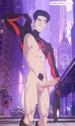 aleccanny armpit armpits male_only marvel miles_morales public public_nudity race_swap spandex_suit spider-man spider-man:_across_the_spider-verse sweaty sweaty_armpits sweaty_ass sweaty_balls sweaty_body