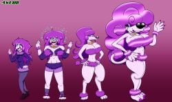 anthro ass_expansion bimbo bimbofication brainwashing breast_expansion female furry hair_growth huge_ass huge_breasts human_to_anthro identity_death lip_expansion midriff navel poodle skin_color_change superweirdman thick_thighs thigh_expansion toonification transformation transformation_sequence wide_hips