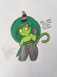 2021 colored_sketch female female_focus green_body green_hair horn lipstick sketch_page sonic_(series) sonic_lost_world sonic_the_hedgehog_(series) straight_hair the_deadly_six zeena zeti zeti_(species)