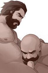 2boys bara blowjob braum league_of_legends malcolm_graves male male_only muscular_male oral penis penis_in_mouth