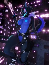 anthro breasts female fortnite genitals gun highwire_(fortnite) looking_at_viewer nude pack_leader_highwire pussy ranged_weapon solo stopcallingmeafurry_(artist) tongue tongue_out weapon