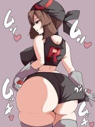 1girls ass bandana blue_eyes breasts brown_hair dat_ass enemy_conversion female game_freak hips huge_ass huge_breasts kia-shi light-skinned_female light_skin long_hair may_(pokemon) nintendo pokemon pokemon_rse team_rocket thick_thighs thighs wide_hips