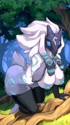 1girls areolae ass breasts edit edited fur hips huge_breasts inverted_nipples kindred large_ass large_breasts lari.ros league_of_legends mask nipples nude thick_thighs thighhighs thighs wide_hips