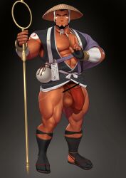 abs bar_censor bara biceps bodybuilder bulge censor_bar censored censored_genitalia censored_penis facial_hair flaccid fundoshi huge_balls huge_bulge huge_cock hyper hyper_balls hyper_genitalia hyper_penis hyper_testicles kuromine_hiraya male male_focus male_only monk muscle muscles muscular muscular_arms muscular_legs muscular_male muscular_thighs nipples pecs pubic_hair solo solo_male thick_thighs yuatari