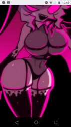 big_breasts demon_girl friday_night_funkin jacksita1234 pink_eyes selvena_(dokki.doodlez) thick_thighs