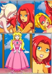 anthro bbmbbf cake caught caught_in_the_act comic crying koopaling mario_(series) nintendo palcomix peach_x_wendy_4_(comic) pom_pom_(mario) princess_peach princess_rosalina scalie super_mario_bros. wendy_o._koopa