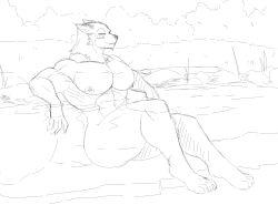 bathing big_ass big_butt big_muscles buff girokett huge_ass huge_butt male male_focus male_only muscular muscular_anthro muscular_arms muscular_ass muscular_back muscular_legs muscular_male muscular_thighs tagme