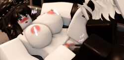 1girls 3d artist_request big_breasts black_body black_hair blush breasts english_text female penetration pussy roblox roblox_avatar source_request tagme vaginal_penetration white_body