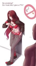 bra character_request franchise_request no_smoking red_hair smoking tagme tattoo wjs07