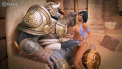 3d anal blender breasts cumflation female huge_cock licking_penis minotaur monster overwatch pharah reinhardt sanmie3d tagme teasing