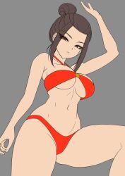 1girls avatar_the_last_airbender azula beach bikini crown_braid female female_only fire_nation kuroonehalf nickelodeon princess sideboob smooth_skin solo swimsuit underboob wip work_in_progress