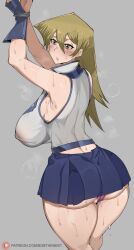 1girls alexis_rhodes ass blonde_hair bobtheneet breasts dat_ass female huge_ass huge_breasts light-skinned_female light_skin long_hair panties short_skirt skirt sweat sweaty_body tenjouin_asuka yu-gi-oh! yu-gi-oh!_gx