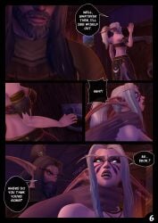 1boy 1girls 3d alvarina alvarina_(alvarina) blizzard_entertainment comic comic_page dialogue night_elf original_character pink_skin smooth_skin warcraft white_hair world_of_warcraft