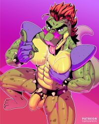 alligator anthro balls cum cum_on_chest five_nights_at_freddy's five_nights_at_freddy's:_security_breach flaccid green_skin male male_focus male_only mohawk mohawk_(hairstyle) montgomery_gator_(fnaf) muscles muscular nude pec_grab penis red_hair scalie simplespirits solo solo_male spread_legs straight_hair sunglasses tail tongue_out