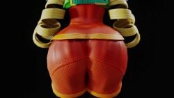 3d animated arms_(game) ass ass_focus ass_shake female from_behind huge_ass jiggle kishi leggings leggings_under_shorts min_min_(arms) shiny shiny_clothes shorts solo tagme video video