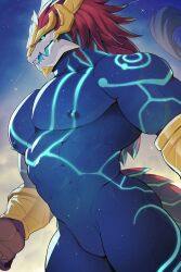 antho aurelion_sol blue_eyes dragon league_of_legends male_only nude sollyz solo_male standing