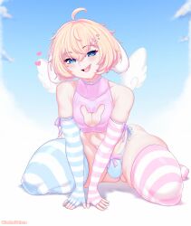 1boy bulge femboy joshopaisen male male_only panties pastel shojodes solo