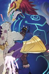 anal anal_sex anthro aurelion_sol blue_eyes cum cum_in_ass cum_inside dragon erection gay gay_sex league_of_legends male male/male male_only male_penetrating nipples nude penis rengar sex sollyz standing