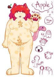 apple apple_(applebutgold) applebutgold cat house_cat naked no_visible_genitalia non-sexual non-sexual_nudity oc reference_image reference_sheet roblox roblox_oc worm