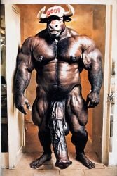 ai_generated animal_genitalia anthro balls bovine dilf equine_penis furry furrypornaddiction hairy happy_trail horsecock huge_cock hyper hyper_penis male minotaur muscular muscular_male penis pubes realism realistic saggy_balls solo trucker_hat veiny_penis vintage