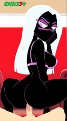 2025 ai_generated ass ass_focus big_breasts breasts duck_dodgers ends34 female female_focus fit fit_female hand_on_face outdoors purple_eyes pussy queen queen_tyr'ahnee sex sex_from_behind squatting vagina vaginal_penetration white_hair
