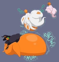 bbw big_ass big_breasts bonnestar12 breasts digestion digestion_noises fat fat_ass female ghost ghost_girl halloween halloween_costume halloween_theme heavy_weight huge_ass hyper hyper_belly hyper_breasts hyper_butt obese overweight post-vore pumpkin pumpkin_butt pumpkin_girl pumpkin_head vore weight_gain wide_hips wide_thighs