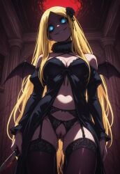 1girls ai_generated babydoll bare_shoulders bat_wings black_lingerie black_rose black_thighhighs blonde_female blonde_hair blonde_hair blonde_hair_blue_eyes blue_eyes civitai cleavage criss-cross_halter crotchless crotchless_panties crotchless_underwear dark_fantasy demon demon_girl demon_wings demoness detached_sleeves female female_focus female_only front_slit fur fur_collar fur_trim garter garter_belt garter_straps glowing_eyes goth goth_girl gothic grool horror horror_(theme) hylian_r34 imp_renner lace lace_trim leaking leaking_pussy leaking_pussy_juice lingerie long_hair overlord overlord_(maruyama) pussy_juice pussy_juice_leaking renner_theiere_chardelon_ryle_vaiself rose rose_(flower) rose_in_hair succubus succubus_wings tagme thick_thighs thighhighs very_long_hair wet wet_pussy yandere