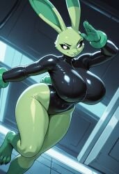 1female 1girls 2025 2025s ai ai-created ai_art ai_assisted ai_generated anthro anthro_female anthro_only anthrofied big_breasts black_bodysuit black_clothing black_eyes black_sclera black_suit bodysuit breasts bunny bunny_ears bunny_girl bunny_tail bunnygirl civitai clothed clothing cotton_tail critters_(poppy_playtime) dark_green_hands detailed_background domestic_rabbit dynamic_pose eyebrows eyelashes female female female_anthro female_focus female_only fur furry furry_female furry_only glowing_eyes green_body green_ears green_fur green_inner_ear green_skin green_tail hoppy_hopscotch hoppy_hopscotch_(poppy_playtime) huge_breasts illustrious_(stable_diffusion) lagomorph large_breasts leporid looking_at_viewer mammal markings mob_entertainment mob_games no_humans noobai-xl one-piece_bodysuit pony_diffusion_(model) pony_diffusion_xl poppy_playtime poppy_playtime_(chapter_3) poppy_playtime_(chapter_4) pupils rabbit rabbit_ears rabbit_girl rabbit_humanoid rabbit_tail sci-fi secret_agent sky smile smiling smiling_at_viewer smiling_critters solo solo_female solo_focus stable_diffusion tail thick_thighs thighs tight_clothing video_games white_eyes white_pupils whitecaliberfox wide_hips