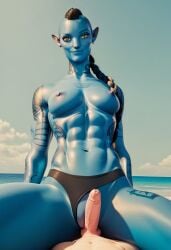 1boy 1girls ai_generated avatar avatar:_the_way_of_water blue_skin female istoleurmom1 male na'vi panties_aside penis penis_pressed_to_pussy pussy recombinant yellow_eyes z-dog zdinarsk