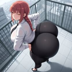 above_view ai_generated ass_bigger_than_head ass_focus ass_up big_breasts breasts chainsaw_man chorunda curvy curvy_figure dat_ass dominant_female dumptruck_ass fat_ass female from_behind hands_on_hips heels high_heels huge_ass large_ass looking_back makima_(chainsaw_man) massive_ass outdoors pawg phat_ass provocative red_hair ringed_eyes sexy_pose side_view smile smug smug_face thick_ass thick_clothes thick_thighs tie venus_body wide_ass wide_hips yellow_eyes