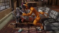 16:9 3d_(artwork) 4k absurd_res anal anal_sex anthro bodily_fluids bovid canid canine caprine cum cum_in_ass cum_in_mouth cum_inside digital_media_(artwork) fellatio female futanari genital_fluids genitals goat group group_sex handjob handjob_while_penetrating hi_res horn intersex intersex/male lagomorph male male/male mammal maned_wolf oral penetration penile penis rose_(rosethegoat) sany_van_fox sanythefox sex threesome torinn_danis trans_woman transfem trio widescreen wings wolpertinger