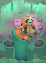2025 absurd_res anthro ass big_ass big_breasts blush bodily_fluids breasts brown_body brown_fur brown_highlights brown_nipples davidthewolfx10 dialogue echidna english_text fan_character female front_view fur hi_res highlights_(coloring) huge_ass hypnosis hypnotic_gas lena_the_echidna mammal mind_control monotreme multicolored_body multicolored_fur multicolored_hair nipples nude nude_anthro nude_female orange_body orange_fur orange_hair plant plant_vore ringed_eyes sega solo sonic_(series) sonic_the_hedgehog_(series) stuck sweat text thick_thighs two_tone_body two_tone_fur two_tone_hair vore wide_hips