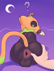 anonymous_artist anus ass backsack domestic_cat eating feral human_on_feral presenting_hindquarters pumkat spreading
