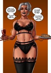 1girls big_breasts bra breasts female female_focus female_only gilf light-skinned_female light_skin lingerie looking_at_viewer marvel marvel_comics mature mature_female may_parker panties razanul spider-man_(series) talking_to_viewer white_hair