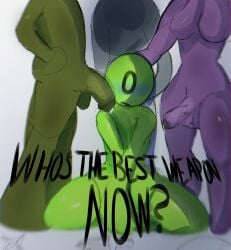1futa 3boys after_sex cum cum_in_mouth dagger gay scythe shuriken submissive_male unarmed weapon_ball_battles