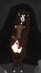 boots choker clothed clothing elf elf_ears elf_female elf_girl extremely_long_hair fangs female female_focus female_only flashing flat flat_chest flat_chested full_body fully_clothed genitals gyeegg hair horn horned_humanoid horns horny horny_female humanoid lifting_clothing lifting_skirt long_boots long_hair looking_at_viewer no_panties non-ai non-ai_generated oc open_mouth original original_character outdoors pale-skinned_female pale_skin pussy red_eyes red_hair skinny skirt skirt_lift solo standing teeth thighs tongue_out uncensored upskirt vagina very_long_hair white_skin