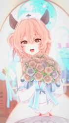 1boy 1girls 3d 3d_animation 9:16 anon blonde_hair bride female flowers green_eyes light-skinned_female light-skinned_male light_skin longer_than_30_seconds looking_at_viewer male nimi_nightmare pov straight tagme vertical_video video wataamage white_dress