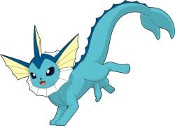 1boy balls blackcachomon feral foreskin humanoid_genitalia humanoid_penis long_foreskin male male_only nintendo penis pokémon_(species) pokemon pokemon_(species) solo testicles uncircumcised uncut vaporeon wild_eevee