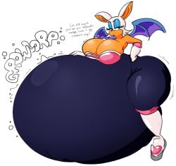 big_ass big_belly big_breasts blahblah866 breasts churning digested digestion female female_focus rouge_the_bat same_size_vore sonic_(series) vore vore_belly white_background