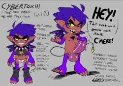 1boy character_sheet clothed clothed_male cybertoxin cybertoxin_(character) dripping dripping_cum dripping_penis dripping_semen english english_dialogue english_text erect erect_penis erected erected_penis erection fully_naked fully_nude gay gay_male male male_focus male_only naked naked_male nude nude_male nudity oc original_character penis penis_out pronouns pulled pulled_by_self virus wip