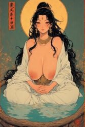 ai ai_generated asia asian_female breasts breasts buddha_goddess buddhism chubby_female huge huge_breasts japan japanese_female tits_out vintage