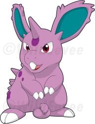 1boy balls blackcachomon feral foreskin humanoid_genitalia humanoid_penis long_foreskin male male_only nidoran nidoran♂ nintendo penis pokémon_(species) pokemon pokemon_(species) solo testicles uncircumcised uncut wild_eevee