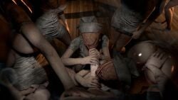 1boy 6girls female horror horror_(theme) horror_game konami male nurse nurse_(silent_hill) nurse_uniform penis sfm silent_hill source_filmmaker sucking sucking_penis