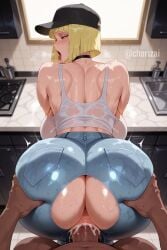 1boy 1girls ai_generated ass bangs baseball_cap bewitching_thighs big_breasts big_cock big_penis blonde_hair blue_eyes blunt_bangs blush bob_cut breasts breasts_bigger_than_head breasts_focus breath breath_cloud breathing cap choker chorizai cleavage cum cum_in_pussy cum_inside curvy dark-skinned_male dark_penis dark_skin denim denim_clothing doggy doggy_style ejaculation female hat hips huge_breasts interracial jeans kunoichi large_breasts legs light-skinned_female light_skin male massive_breasts naruto naruto_(series) naruto_shippuden ninja open_mouth penis pleasure_face pussy queen_of_spades samui sex sex_from_behind shiny_skin short_hair snowbunny sweat sweatdrop sweaty sweaty_body sweaty_breasts tank_top thick thick_legs thick_thighs thighs tongue_out vagina vaginal_penetration vaginal_sex wide_hips