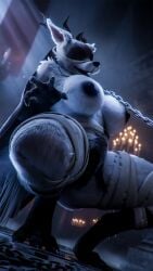 2024 3_toes 3d_(artwork) 5_fingers 9:16 anthro antlers areola aroused ass bandage beast_(bloodborne) big_breasts big_butt black_areola bleak_ambiance bloodborne bound breasts canid canine canis chained chained_collar chains chest_tuft claws collar creepy crouching crouching_on_ground curvy_figure detailed detailed_background detailed_fur detailed_hair digital_media_(artwork) dominant dominant_human dominant_male duo feet female female_anthro fingers fromsoftware fur genitals gloves_(marking) hair happy hi_res holding_chain holding_leash holding_object horn huge_breasts human inner_ear_fluff leash leashed_collar leg_markings looking_at_viewer looking_down male mammal markings mature_anthro mature_female monster mythological_canine mythological_creature mythology neck_tuft nudaya nude open_mouth pussy scary seductive sharp_teeth smile socks_(marking) solo solo_focus sony_corporation sony_interactive_entertainment spread_legs spreading squatting_pose submissive submissive_anthro submissive_female teeth thick_thighs toe_claws toes tongue tongue_out touching_pussy touching_self tuft vicar_amelia volumetric_lighting voluptuous werecanid werecanine werecreature werewolf white_body white_fur white_hair wide_hips wolf