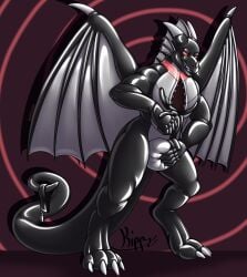 2022 absurd_res black_body claws clothing collar crotch_grab dorsal_fin dorsal_frill dragon ear_fins fin frill_(anatomy) goo_creature grey_body grope hi_res horn hypnosis kippz latex latex_clothing male mind_control multicolored_body mythological_creature mythological_scalie mythology negadrake null_bulge proboscis_(anatomy) red_eyes scalie spines tentacle timer_display timer_suit wings zipper zipper_down zipper_mouth