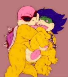 2boys anal anal_sex blue_hair bossy eyewear feral gay incest koopa koopaling koopalings ludwig_von_koopa male male_only mario_(series) multiple_boys nintendo penis pink_skin roy_koopa sunglasses yaoi yellow_skin zetsho